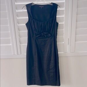 Betsey Johnson Black Pleated Sheath Midi Dress